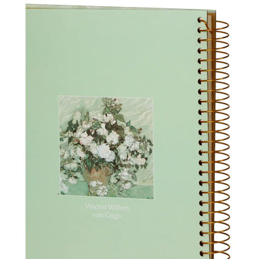D5346-2 A4 Spiral Notepad Van Gogh White Roses